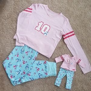 American Girl matching PJ set